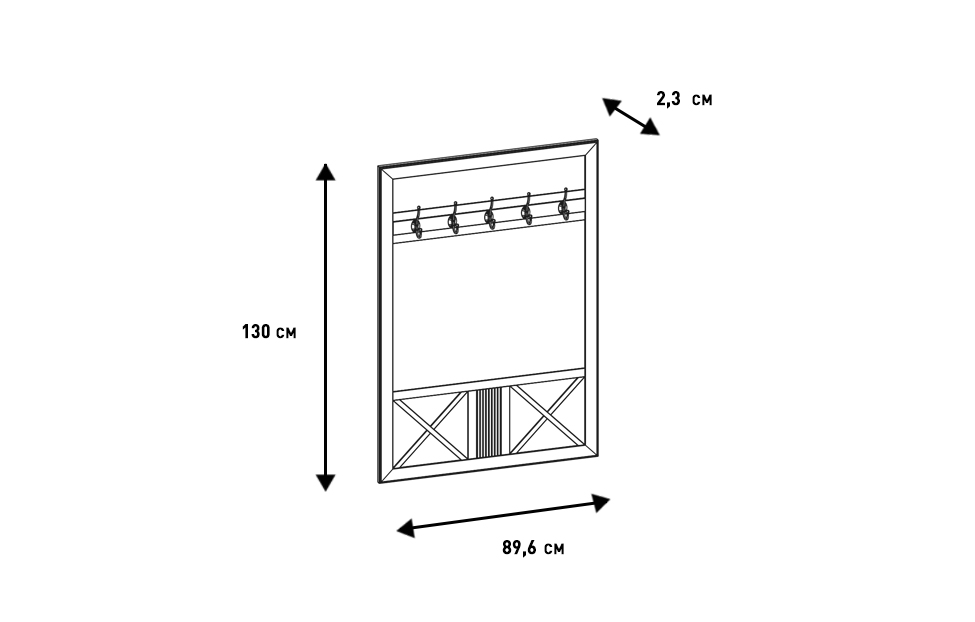Вешалки - изображение №5 "Панель с крючками Кантри"  на www.Angstrem-mebel.ru